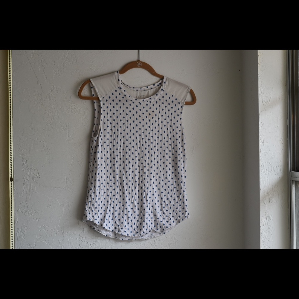 Loft blue polka dot sleeveless top